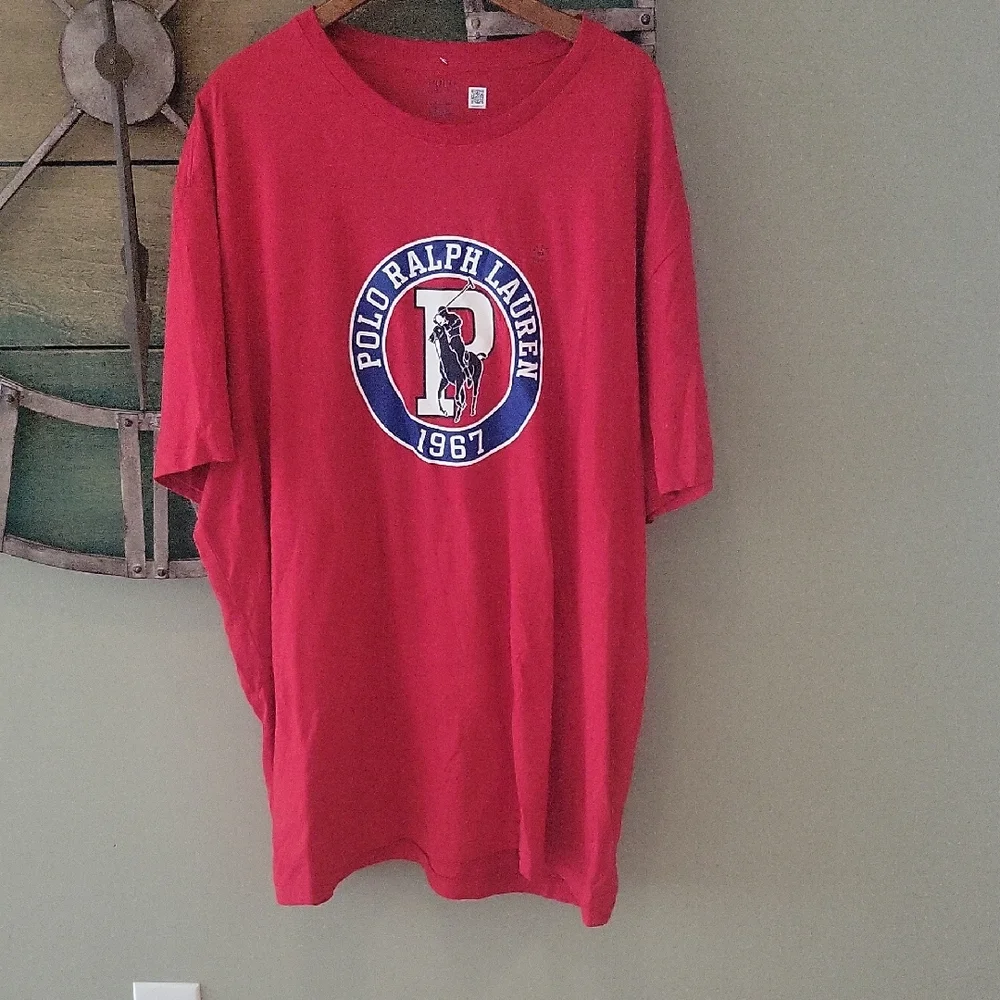 Polo by Ralph Lauren Circle Logo And Signature Pony Red Tee Shirt